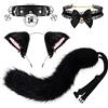 XEPST Set Orecchie e Coda di Volpe in Pelliccia Sintetica - Kit con Super Enorme Coda Soffice per Accessori Costumi Feste di Halloween e Carnevale