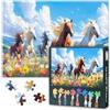 TISHIRON Puzzle per adulti con motivi di cavallo, 1000 pezzi, motivo animali, puzzle (70 x 50 cm), motivo floreale, gioco di famiglia, per uomini e donne, decorazione da parete