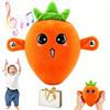 Snrtevu Interactive Music Plush Toy, - Fun & Playful Sound-Activated Toys, Touch Sensitive Soft Fruit Musical Toy for Child Learning & Group Play, Fun Christmas and Birthday Gifts (orange)