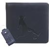 Mala Leather Set regalo con portafoglio e portachiavi in vera pelle, blocco RFID, design di calcio, golf, rugby o pesca, in confezione regalo, perfetto per gli amanti dello sport, Nero , Taglia unica, Calcio