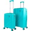 ITACA - Set valigie - Set Valigie Rigide Offerte. Valigia Grande Rigida, Valigia Media Rigida e Bagaglio a Mano. Set di Valigie con Lucchetto Combinazione TSA, Turchese