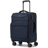 British Traveller Valigia Cabina Rigida 57.5cm con Capacità Estendibile, 4 Ruote Rotanti e Serratura TSA, Blu