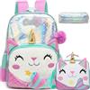 HTgroce Zainetti per bambini Gatto, Zaino Ragazza Zainetto Bambina Zaino Scuola Elementari Bimba