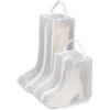 Rikyo Set di 2 contenitori per stivale, sacchetti per polvere per scarpa, custodie per scarpe da viaggio, copertura trasparente per stivale