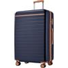 Kono Valigia Grande 76.5cm, Valigia da Viaggio Grande 23kg in Composito ABS+PC, Equipaggio Mano con 4 Ruote, Blu