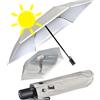 iX-brella Mini ombrello solare con accensione automatica con protezione UV e calore, Stone-silver - Protezione dai raggi UV e dal calore, 92 cm, Ombrello tascabile automatico