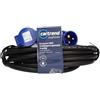 cartrend Explorer - Prolunga CEE con Spina CEE a 3 Poli con Coperchio a ribalta, Cavo di prolunga per Uso in Campeggio e all'aperto, Resistente a Olio, UV e ozono, IP44, 10 m, Colore: Nero
