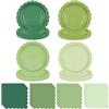 HFBOBP 96 tovaglioli e piatti di carta, colore verde salvia eucalipto, decorazione da tavolo per battesimo, compleanno, matrimonio, festa di nozze, cena, tovaglioli per bevande (verde salvia)