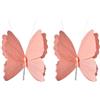 Generic Set di 2 decorazioni a farfalla in carta 3D, rosa polveroso, giallo, viola, verde chiaro, da appendere, decorazione per cortile, 32 x 30 cm, vibrante giardino, festa di compleanno, festival, vacanze