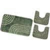 emmevi Tappeto Bagno Soffice Parure Set 3 Pezzi A Righe Moderno Assorbente Antiscivolo Lavabile Verde