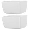OHPHCALL Zuccheriera in Ceramica Rettangolare Bianca, Contenitore per Zucchero Facile da Pulire e Adatto a Tavoli da Pranzo da Caffè, Set 2 Pezzi Minimalista