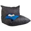 Relaxdays Poltrona Cuscino XXL, Pouf a Sacco da Terra con Spalliera, per Adulti, con Imbottitura, 535 L, Antracite
