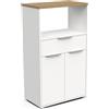 Demeyere Mobile a Microonde, Bianco & Rovere, 70 x 123 x 40 cm