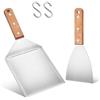 Herogo Set di spatole per barbecue, 2 spatole per plancha in acciaio inox e spatola grande per Smash Burgers, Teppanyaki, accessori per barbecue, regali per grigliate per uomini, lavabili in