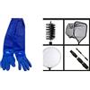 Pond H2o Kit per la pulizia dello stagno, set di rete 4 in 1 include spazzola per lo sfregamento delle alghe a corda, rete per la raccolta dei pesci e rete per pesci, con asta telescopica da 1,5 m e guanti da
