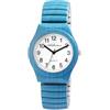 Adrina Orologio da donna in acciaio inox, con numeri grandi, lunghezza 18 cm, diametro 34 mm, larghezza 18 mm, regalo per donne, Blu, Bracciale