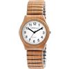 Adrina Orologio da donna in acciaio inox, con numeri grandi, lunghezza 18 cm, diametro 34 mm, larghezza 18 mm, regalo per donne, beige giungla, Bracciale