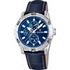 Festina Orologio Uomo Analogico in Pelle Blu - Movimento al Quarzo - Vetro Minerale ad Alta Resistenza - Impermeabile 5 ATM - Elegante - Multifunzione F16607/2 Special Prices