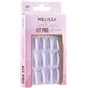 Melissa Professional 24 Pezzi Unghie Finte Corte, French Press on Nails, Unghie Finte Adesive per Salone Manicure, Nail Art Principiante (Aurora)