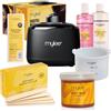 Mylee Kit Completo per Ceretta, con Scaldacera Digitale con Contenitore in Silicone, Strisce depilatorie, Spatole e Lozione Pre e Post Depilazione (Kit con Cera al Miele)