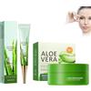Hppsctink Set di Crema per gli Occhi, 20g Crema occhi all'aloe vera e 80g Maschera per gli occhi all'aloe vera, Riduce le Linee Sottili, eye cream
