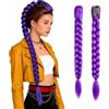colorful panda PORSMEER - Extension a clip per capelli intrecciati, con coda di cavallo, lunghezza 66 cm, per costumi anime