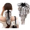 Shangxiu Elastico per capelli Scrunchie con fiocco, in seta satinata, stile L, 1 pezzo