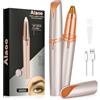 Alaoo Epilatore Viso Donna, Rasoio per Sopracciglia Indolore， Ricaricabile rasoio per viso e sopracciglia, Per sopracciglia, labbra, peli del viso(Champagne Gold)