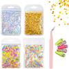 ZORTVUL 4 Pcs Adesivi Per Unghie, Adesivi Unghie, Sticker Unghie, Glitter Per Unghie Nail Art, Mini Set 3D Fluorescente, Polvere Ultrafine Decorazioni Per Unghie Donna