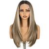 Hhmmei2024-23 Daily Hair Wig for Women Parrucche anteriori in pizzo 24 pollici 13x6 sintetiche Ombre da marrone a biondo cenere Parrucca senza colla resistente al calore diritta for Party Cosplay Costume Use