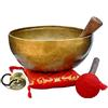 Ajuny Himalayan Sound Healing Singing Bowl Meditazione Mano Martellato Pianura Bengalese Bengalese Bengalese Ciotole con cuscino attaccante e bacchetta per batteria, diametro 21,5 cm