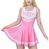 LittleForBig Minigonna aderente da donna, senza maniche, setosa, rosa, 3XL