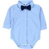 TupTam Body Neonato Elegante con Colletto - Body Bambino Manica Lunga - Body Neonato 0-3 Mesi per Occasioni Speciali, Blu/Blu scuro farfallino, 68