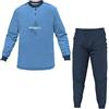 Navigare Pigiama Uomo Cotone Jersey Taglie Forti Serafino Art.140744B (Bluette - 58 / 4XL)