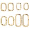 SUNNYCLUE 1 scatola 8 pezzi Veri Anelli Ovali A Molla Placcati Oro 18k Connettore Moschettone Portachiavi A Molla In Metallo Portachiavi con Fibbia Clip A Scatto per Portachiavi Fai Da Te Cordino Bors