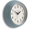Jones Clocks® Ketchup Orologio a parete | Orologio retrò rotondo da diner | 25cm | Azzurro pallido | Ideale per cucina, soggiorno, ufficio o camera da letto | Numeri facili da leggere