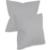 npluseins federe in tinta unita in confezione da 2 e dal design discreto 1154.1498, 40 x 40 cm, grigio chiaro