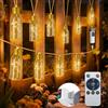 PChero Catena luminosa a LED per esterni e interni con telecomando, 6 m, 20 LED, vintage, con corda di canapa, catena luminosa per giardini, balconi, matrimoni, Halloween, Natale, feste
