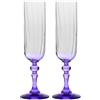 Krosno Flûte da Champagne 220 ml con stelo viola, set da 2 - per mocktail, Mimosa, Prosecco, Cava e Spritz - cristallo senza piombo - lavabili in lavastoviglie - Bubble Celebration Moments