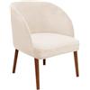 WWQQKJ Velluto Coprisedia Elasticizzati Rotondi Schienale con Braccioli 2/4/6 Pezzi Fodera per Sedia da Pranzo Poltroncina Scandinava Cucina Copertura Sedie Sala Pranzo(Beige Beige,1PCS)