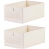 feyiubmen Wardrobe Organizer, set da 2 scatole pieghevoli con finestra trasparente per armadio, vestiti, libri, cosmetici, giocattoli (41 x 28 x 17 cm)