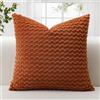 JOTOM Federe per Cuscino in Velluto a Coste Morbido 50x50 cm Federe per Cuscino con Texture a Bolle 3D per Divano, Camera da Letto, Decorazione della Casa (Ruggine)