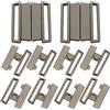 EMDOMO Chiusure in metallo rettangolari per reggiseno, fibbie in metallo, ganci e occhielli di fissaggio, chiusura a scatto per cucire costumi da bagno e pantaloni, 10 set (pistola nera)