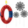 Alaoo Candele di Compleanno, Candele per Candeline Ragno di 0° Compleanno, Candela di Compleanno a Tema Ragno, Decorazione per torta a forma di ragnatela, Adatto a Ragazzi e Ragazze(Rosso-0)