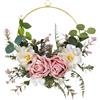 SJUNJIE Ghirlanda di rose in metallo - Fiori primaverili artificiali per camera da letto, finestre, pareti - Decorazione moderna di Pasqua per matrimonio