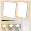 HABOWN Plafoniera LED Soffitto Dimmerabile 24W 3200LM 3000K-6500K Lampada da Soffitto con Telecomando Moderna per Soggiorno Camera da Letto Cucina Bagno Balcone Quadrato Ø29cm, Bianco, 2 Pezzi