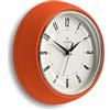 Jones Clocks® Ketchup Orologio a parete | Orologio retrò rotondo da diner | 25cm | Arancione | Ideale per cucina, soggiorno, ufficio o camera da letto | Numeri facili da leggere
