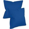 npluseins federe in tinta unita in confezione da 2 e dal design discreto 1154.1498, 50 x 50 cm, blu
