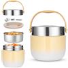 DUBUOZA Portapranzo Termico per Alimenti 1200ml Contenitore Termico per Alimenti Caldi con Cucchiaio Pieghevole per Conservare Porridge,Zuppa,Frutta,Yogurt e Pranzi (Giallo)