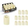 Dorunova Lumino Lumini Cimitero Candele Led Batteria Finte Fiamma Oscillante 365 Giorni Finte, Elettrici Durata Votivo Sostituibile (Avorio, Alt. 9 cm, 12 Pezzi)